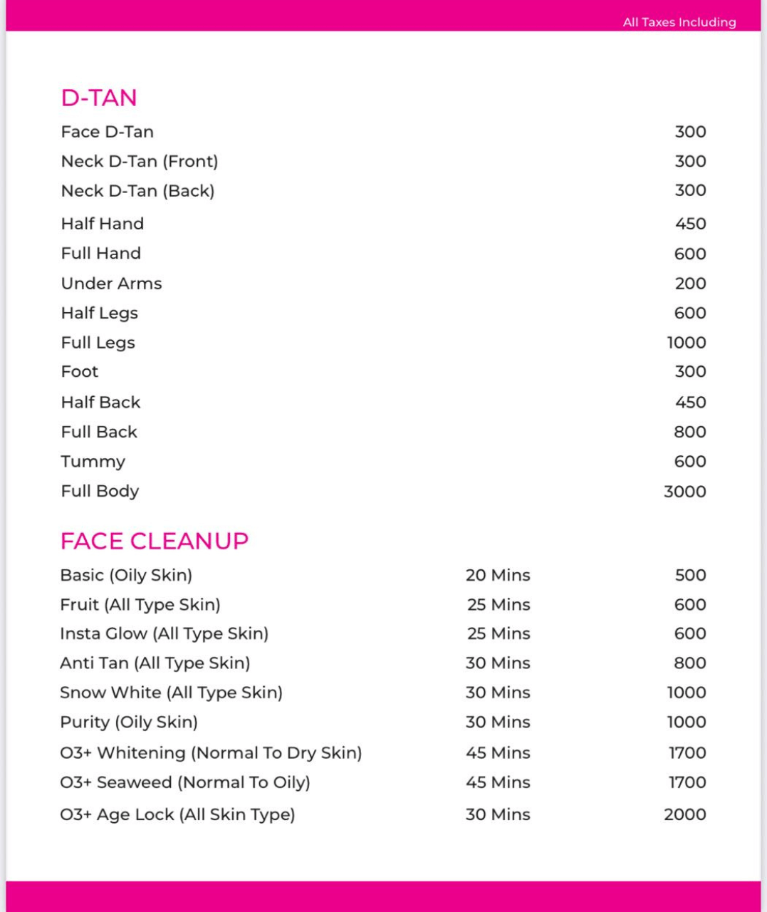 Awesome Salon Beauty Service Price