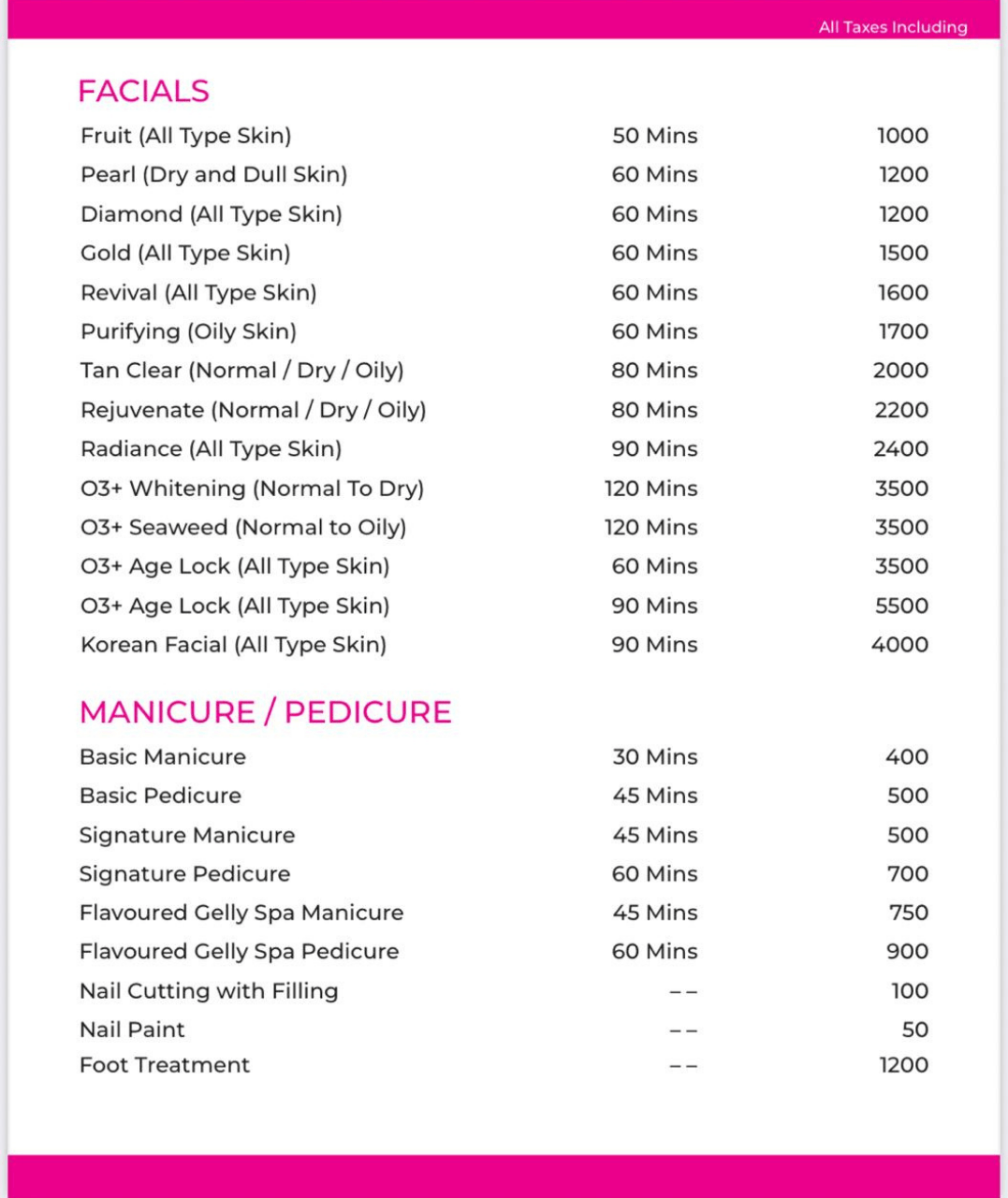 Awesome Salon Beauty Service Price