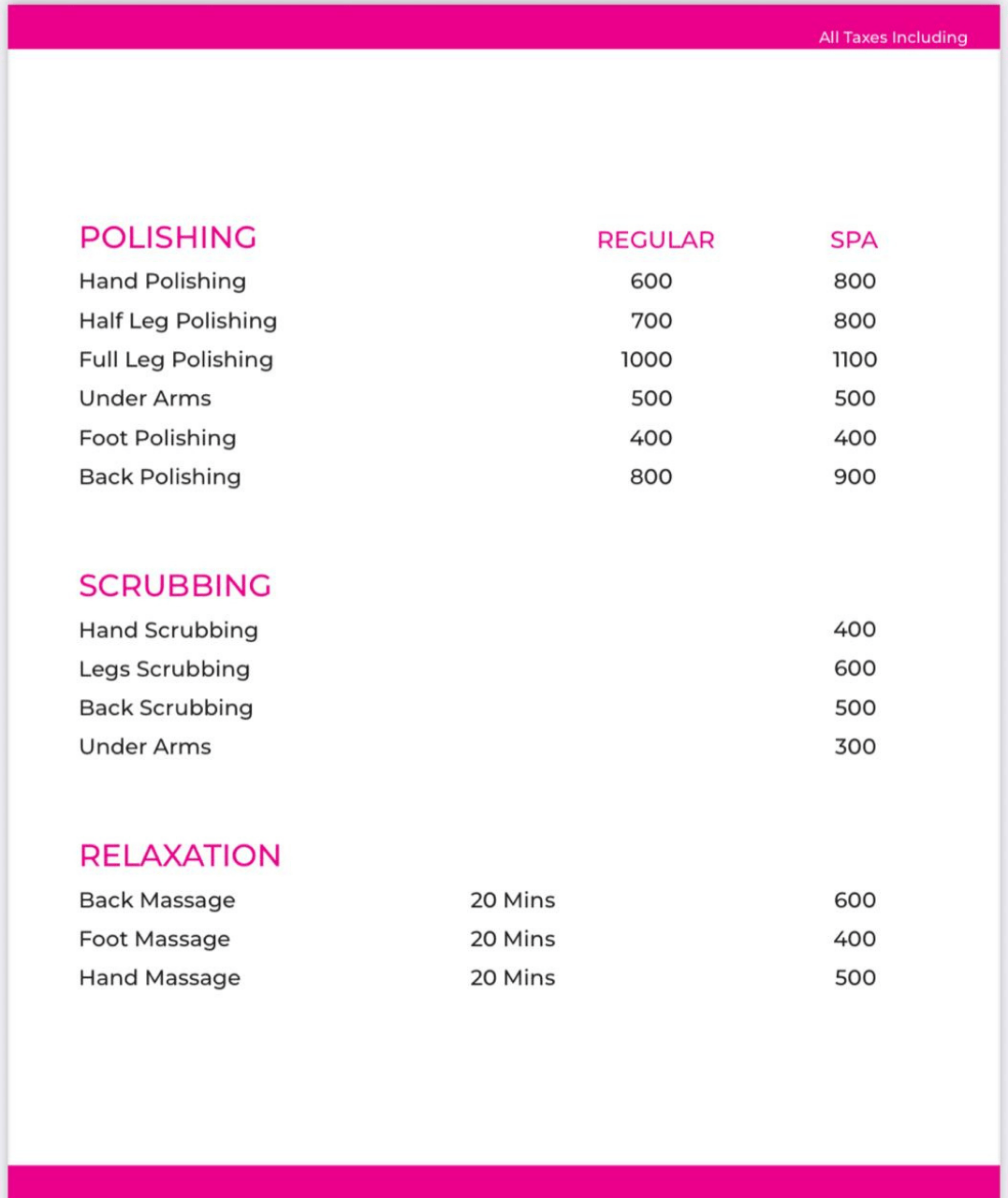 Awesome Salon Beauty Service Price