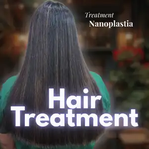 Back view of long straightened hair after nanoplastia hair treatment, showing smooth, shiny and frizz-free results in a salon transformation by Awesome Hair & Beauty Salon